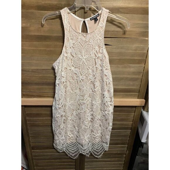 Express Dresses & Skirts - Express Lace Dress Ivory Boho Business Casual Cottage Y2K Women's Size Medium